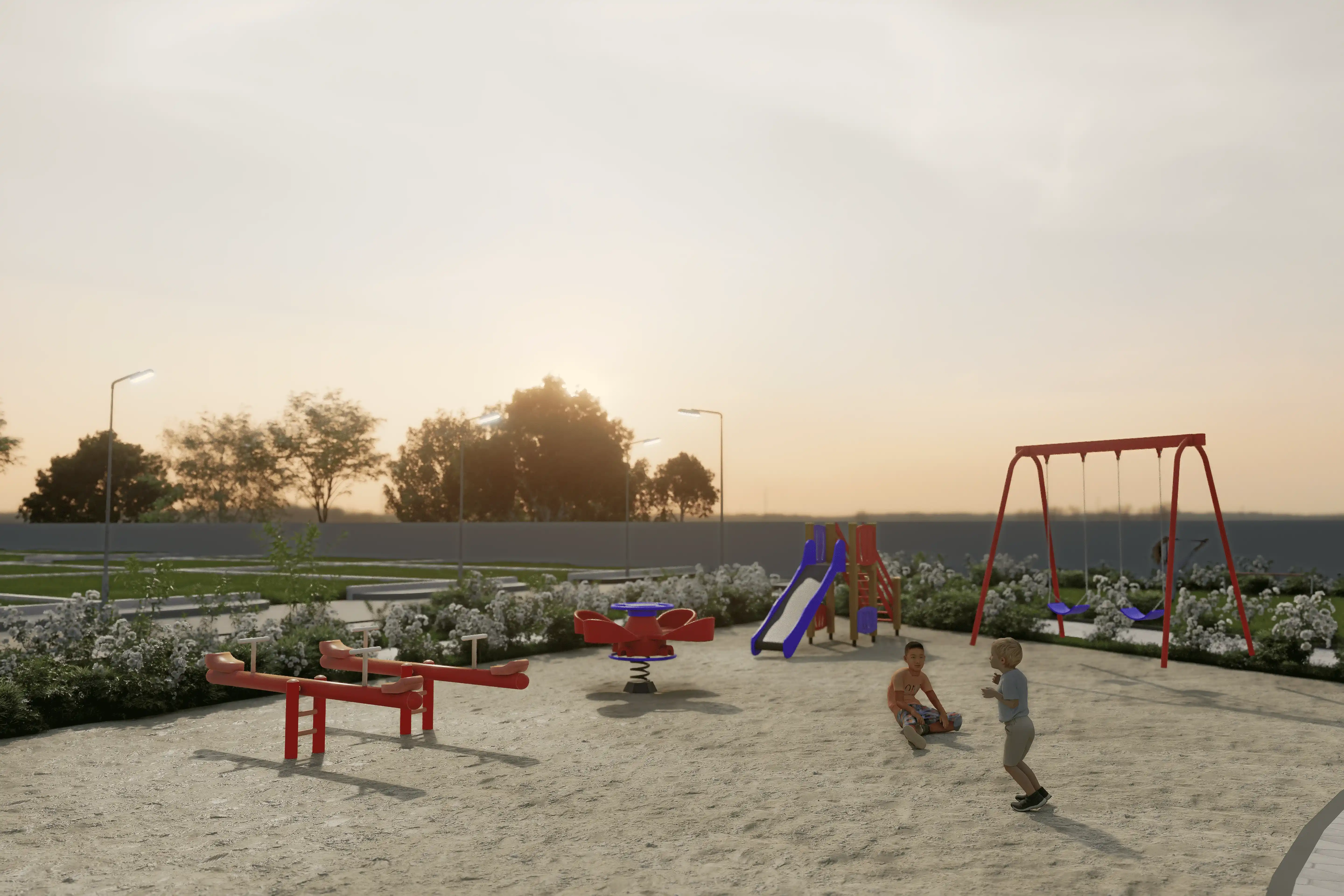 Children’s play area with safety features – Eterna gated community
